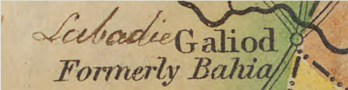 1836 map of Texas showing Goliad.